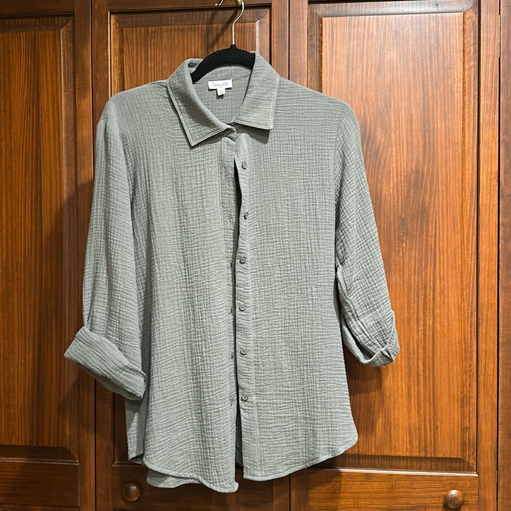 Splendid blouse, extra small, blue gray